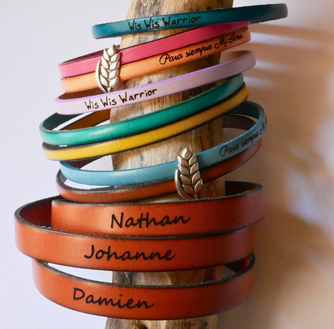 bracelets cuirs colorés mixtes