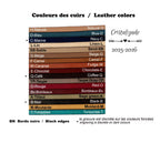 Bracelet homme cuir gravé ajustable au fermoir acier noir