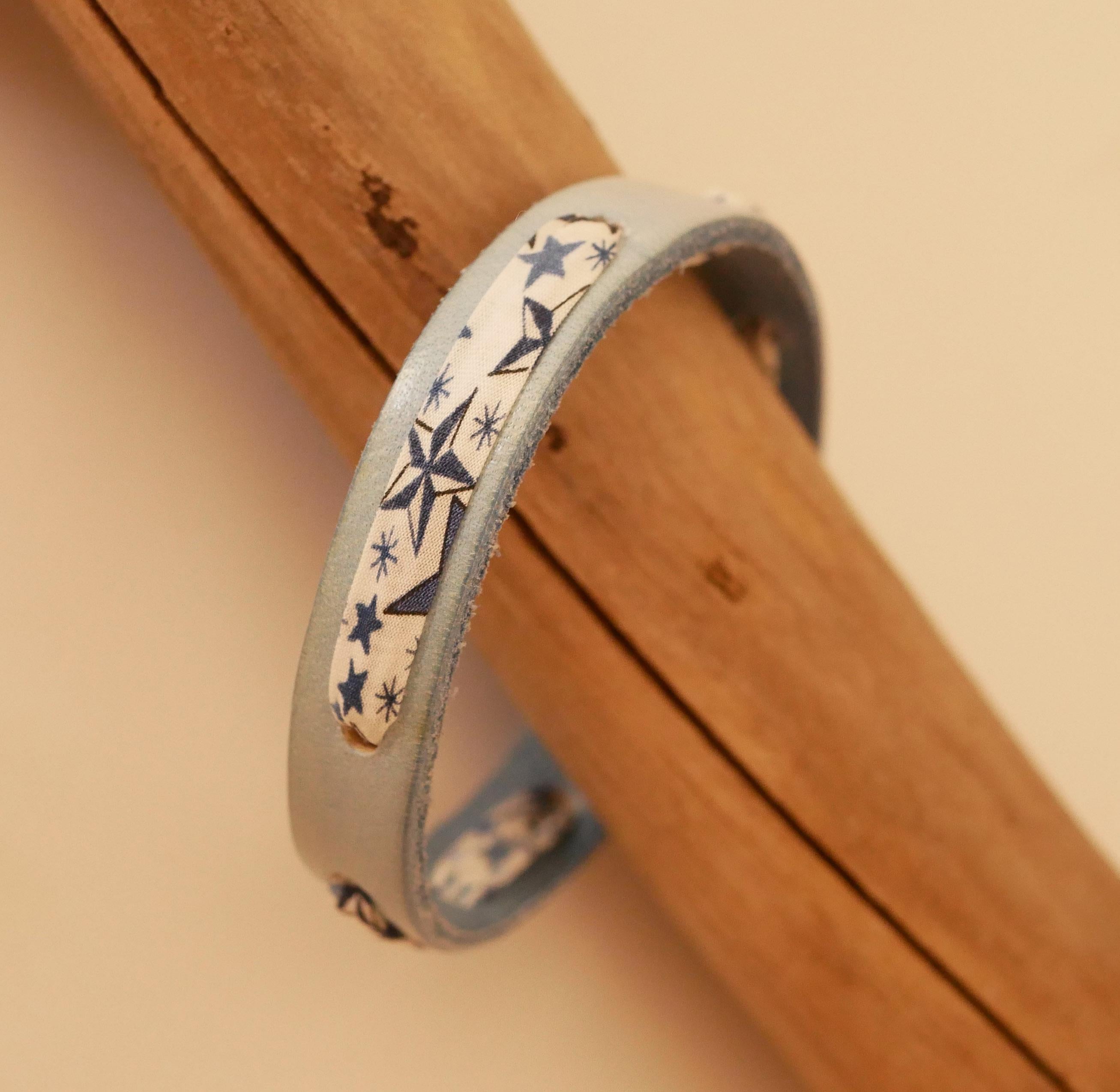 Bracelet ruban Liberty sur cuir au choix