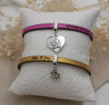 Bracelet cuir à breloque au choix personnalisable par gravure