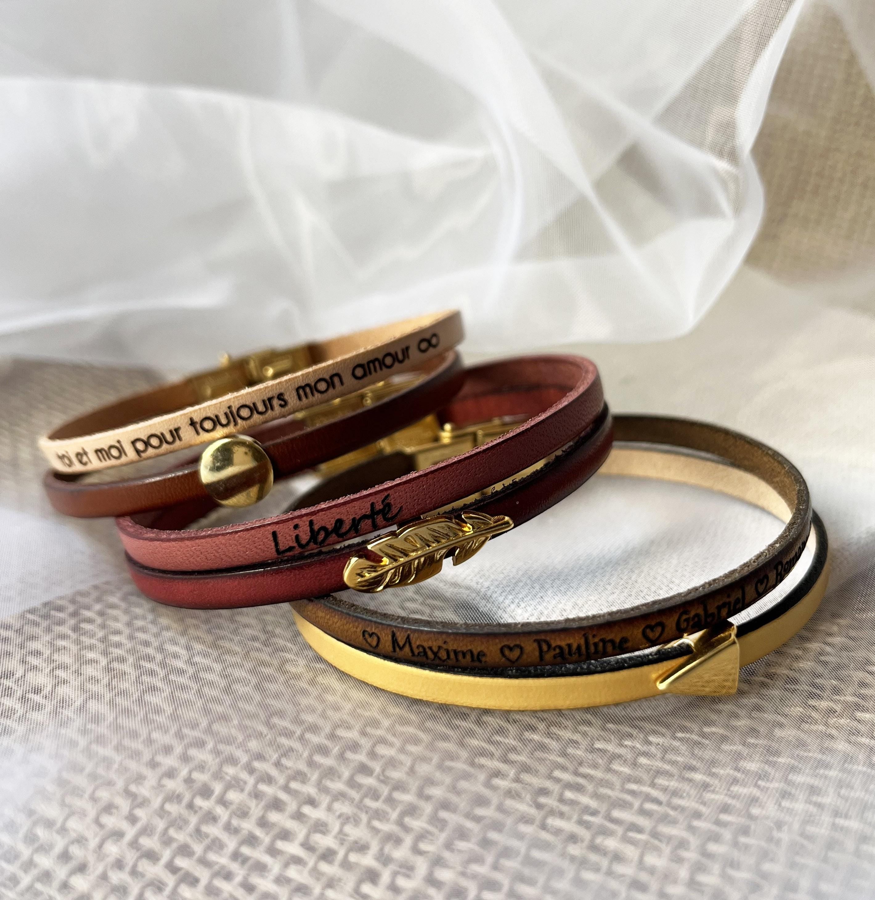 Bracelet Synergie duo de cuirs fins au charme doré