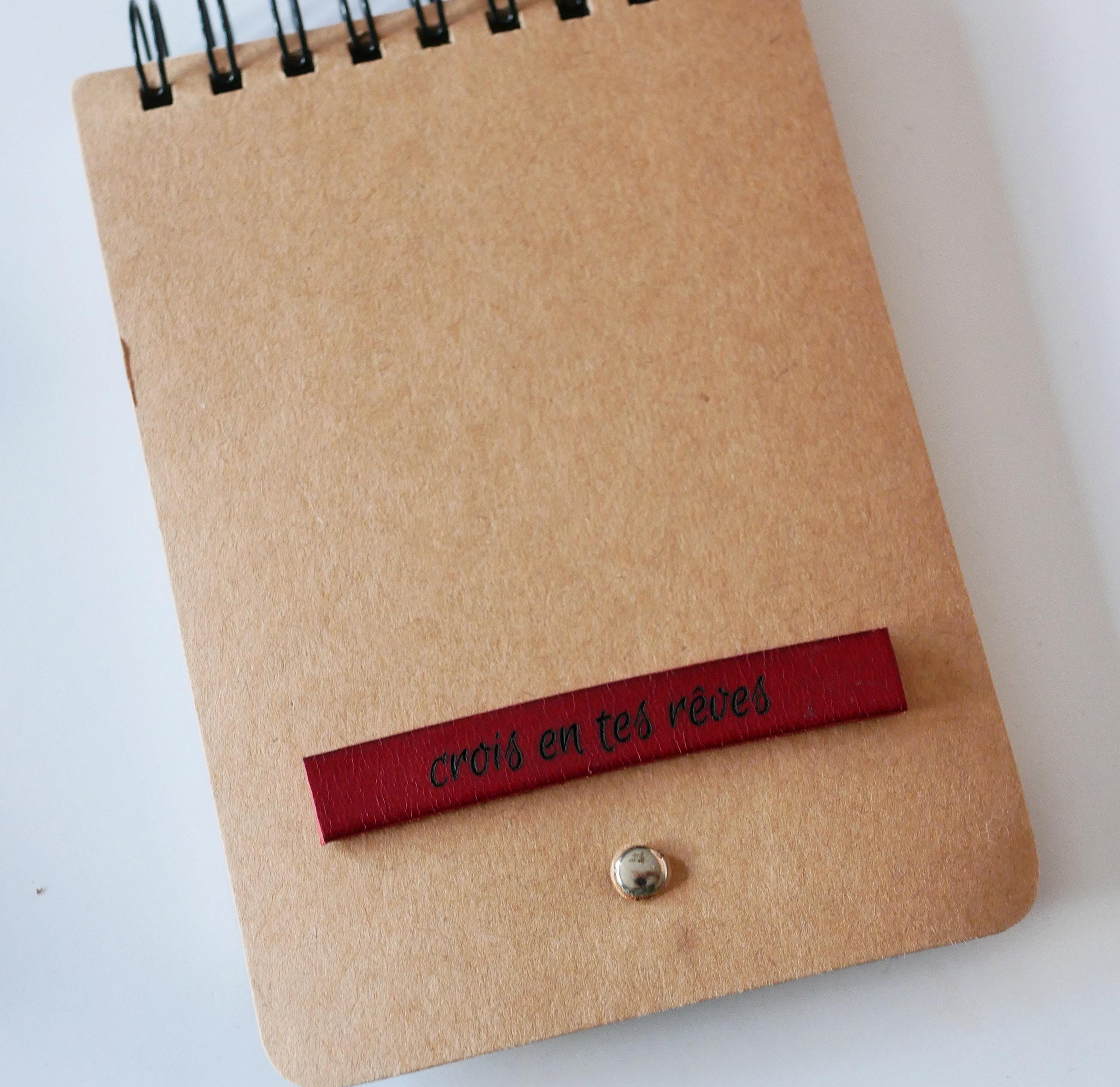 Sticker à carnet en cuir gravé personnalisé autocollant