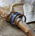 Bracelet personnalisable en cuir au fermoir  magnétique noir élégant