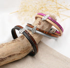 Bracelet Synergie duo de cuir au charme épi de blé