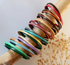 ensemble de bracelet bicolore en cuirs croisés