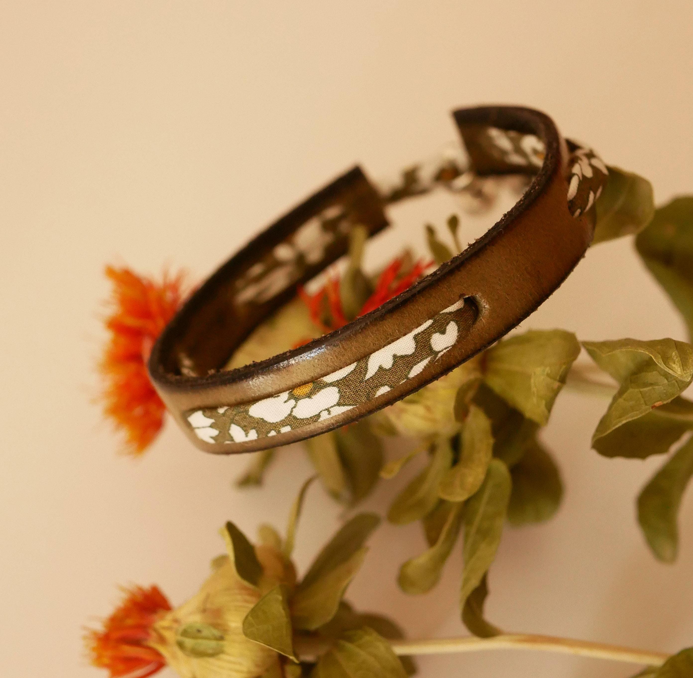 Bracelet ruban Liberty sur cuir au choix