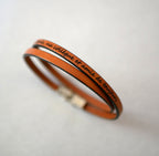 Bracelet 2 tours de cuir à personnaliser par gravure - bijou artisanal fait main