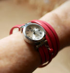 Montre bracelet cuir 5 tours gravé parole biblique et mots d'amour