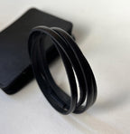 Bracelet multi-cuirs noir multi au fermoir magnétique noir