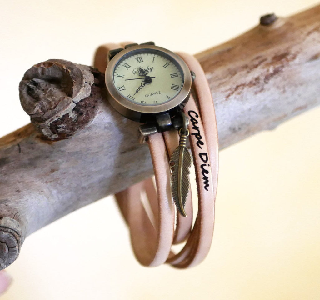 Montre femme 4 tours en cuir à personnaliser