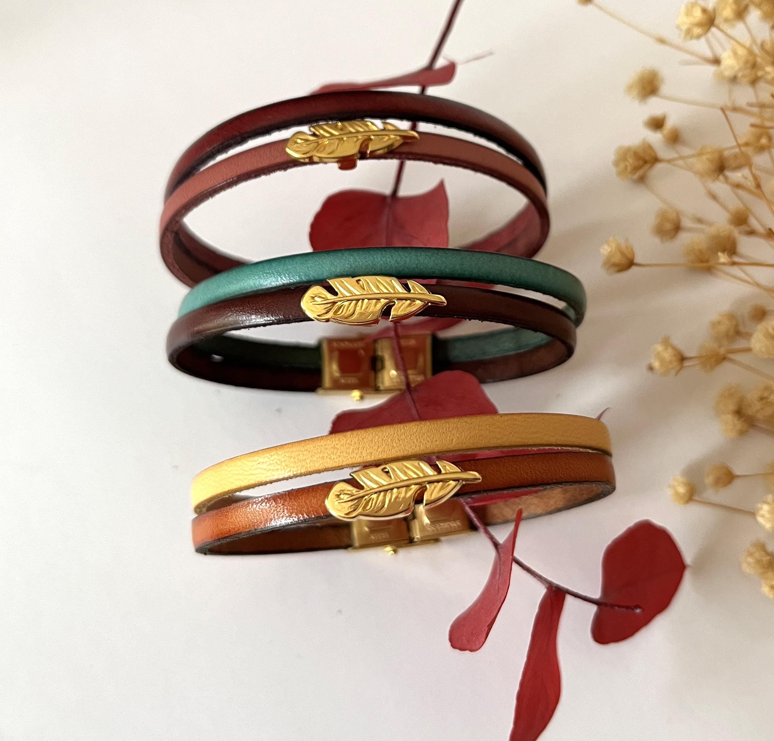 Bracelet Synergie duo de cuirs fins au charme doré