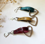 Lot de 5 Porte-clés cuir gravé parole chrétienne avec charme pendentif