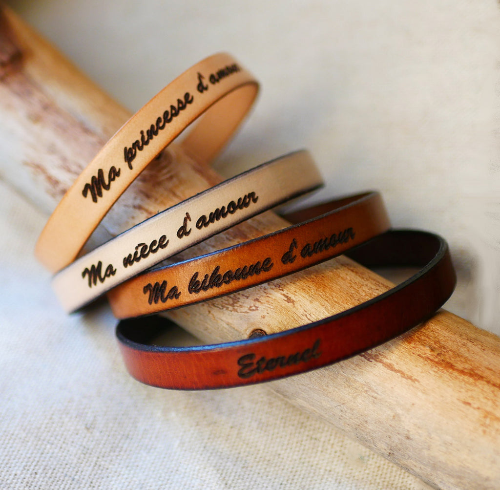 Bracelet femme fermoir doré  personnalisé par gravure en 27 couleurs