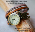 Montre femme vintage bracelet aux 2 cuirs personnalisable