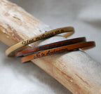 Bracelet cuir fin empilable à personnaliser fermoir aimanté