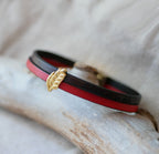 Bracelet Synergie doré Noces de Froment en cuir à graver