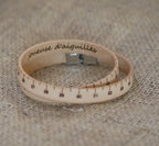 Bracelet cuir Mètre couturière double tour ajustable toutes tailles
