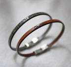 Bracelet chrétien en cuir fin personnalisable