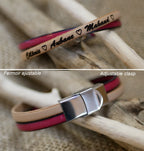 bracelet cuir fermoir ajustable acier inoxydable
