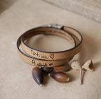 Bracelet gravé d'écriture manuscrite d'après photo