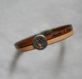 Bracelet double cuir décoré d'un poussoir argenté Arbre de Vie