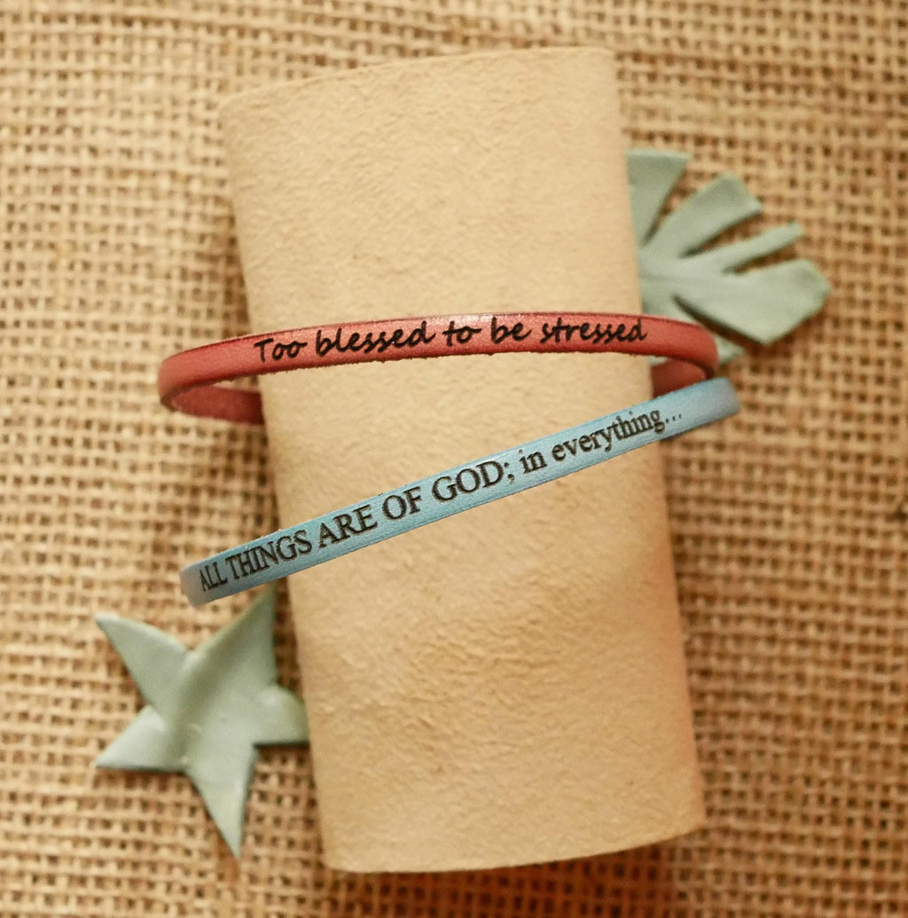 Bracelet chrétien en cuir fin personnalisable