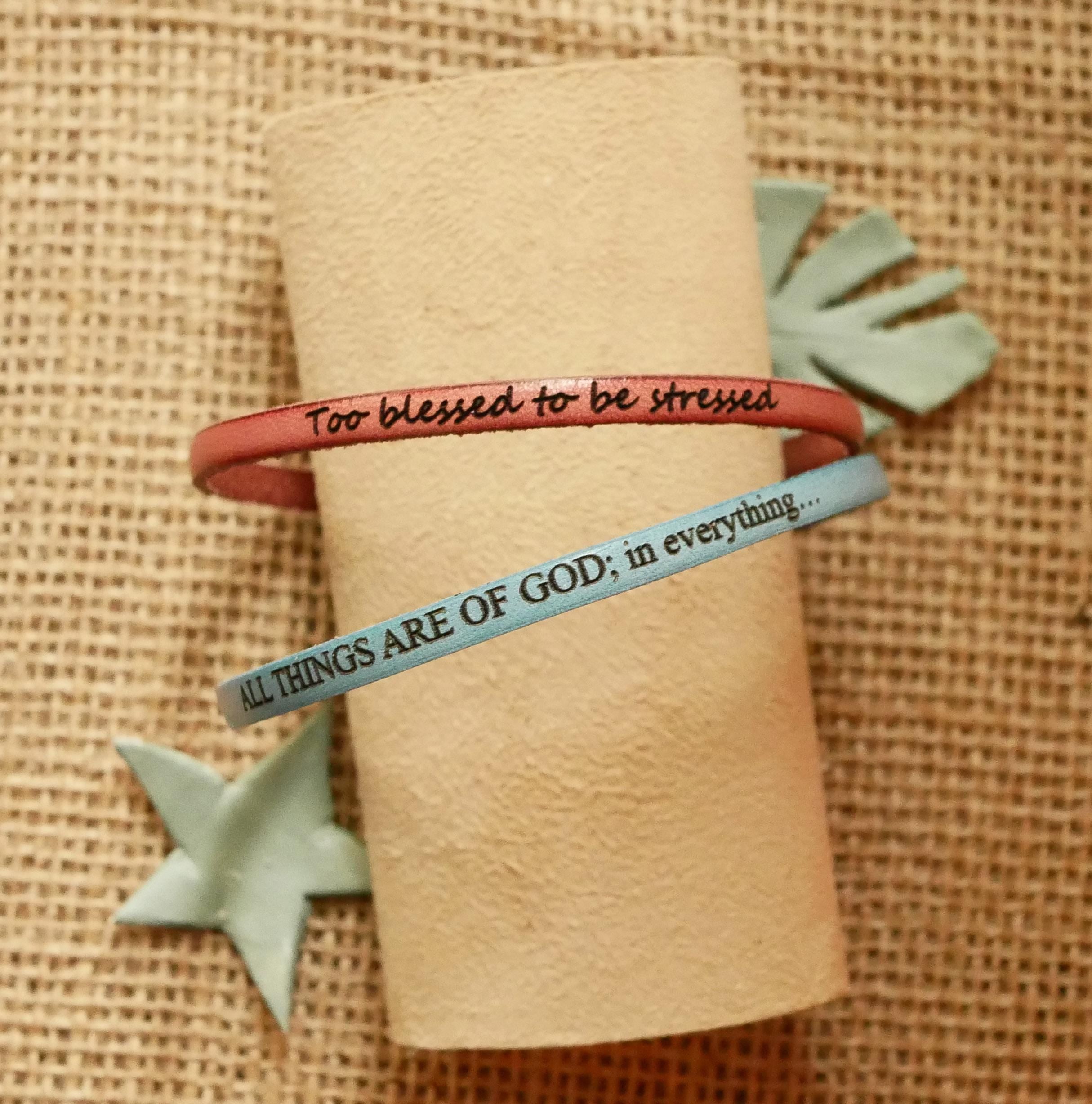 Bracelet chrétien en cuir fin personnalisable