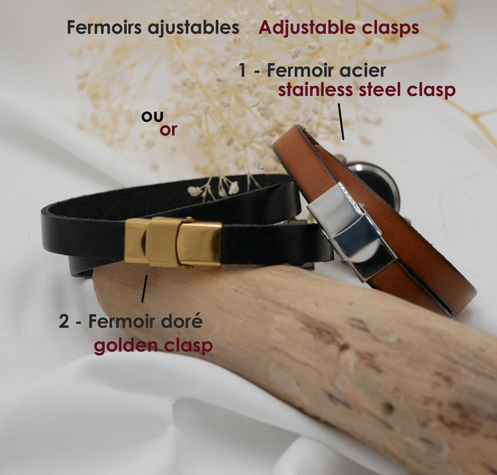 Montre bracelet double tour en cuir à personnaliser