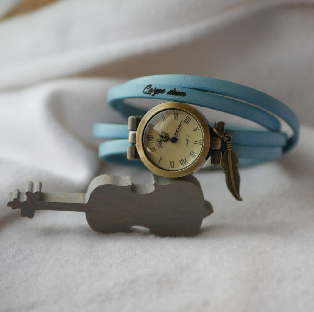 Montre femme 4 tours en cuir à personnaliser