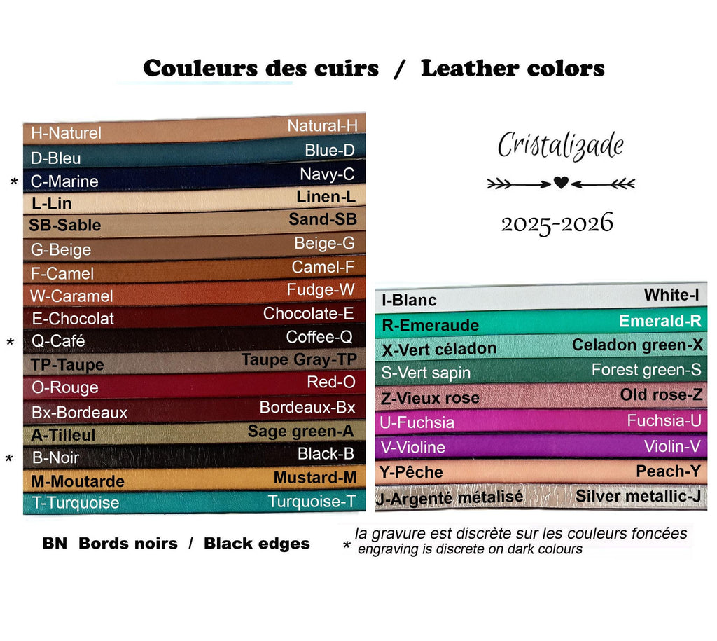 Cadeau pour couple 2 bracelets en cuir personnalisés gravés du même message