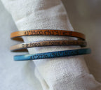 Bracelet cuir fin empilable à personnaliser fermoir aimanté
