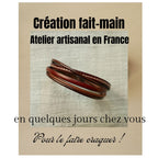 Bracelet homme multi cuirs marrons