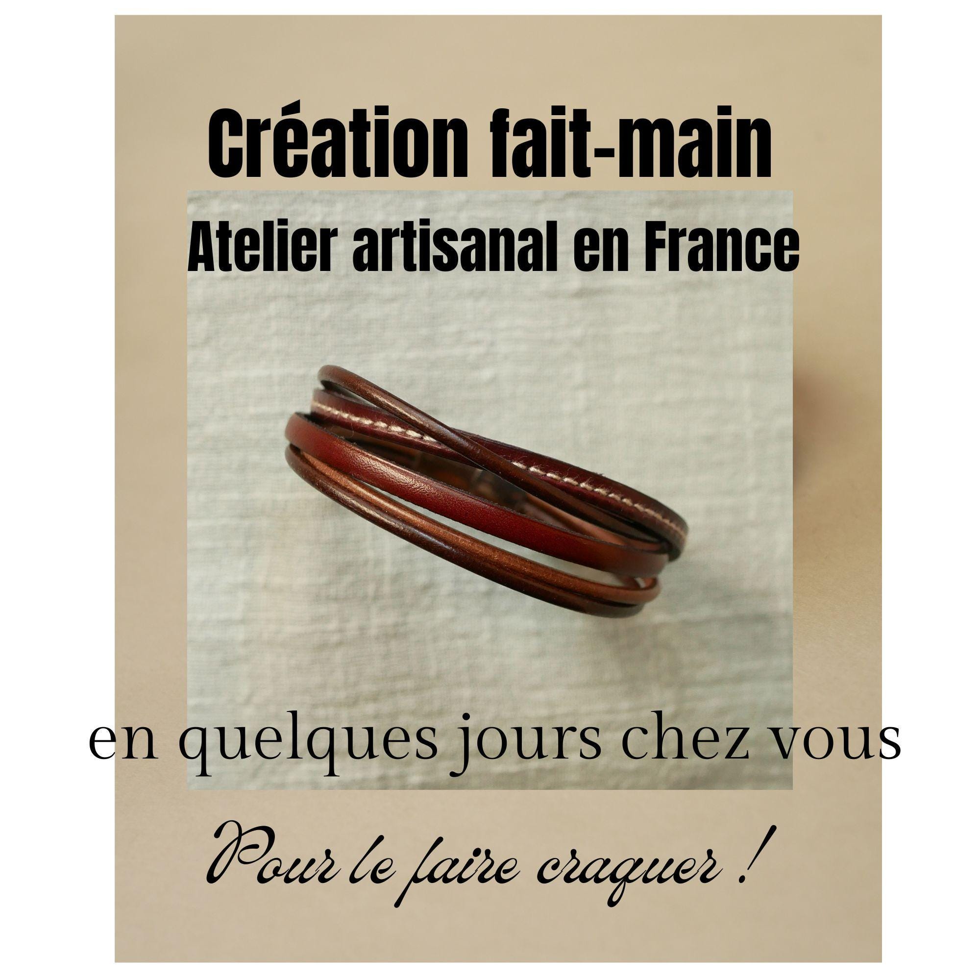 Bracelet homme multi cuirs marrons