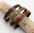 Bracelet personnalisable en cuir au fermoir  magnétique noir élégant