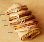 Bracelet Synergie charme au choix et duo de cuirs fins