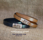 Bracelet cuir Mètre couturière double tour ajustable toutes tailles