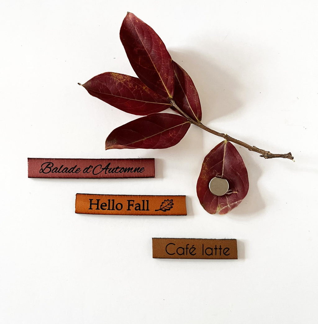 Magnet en cuir personnalisé gravé de votre message