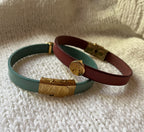 Bracelet cuir charme doré à personnaliser