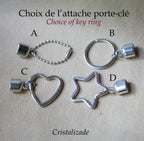 Porte clé cuir mixte personnalisé par gravure