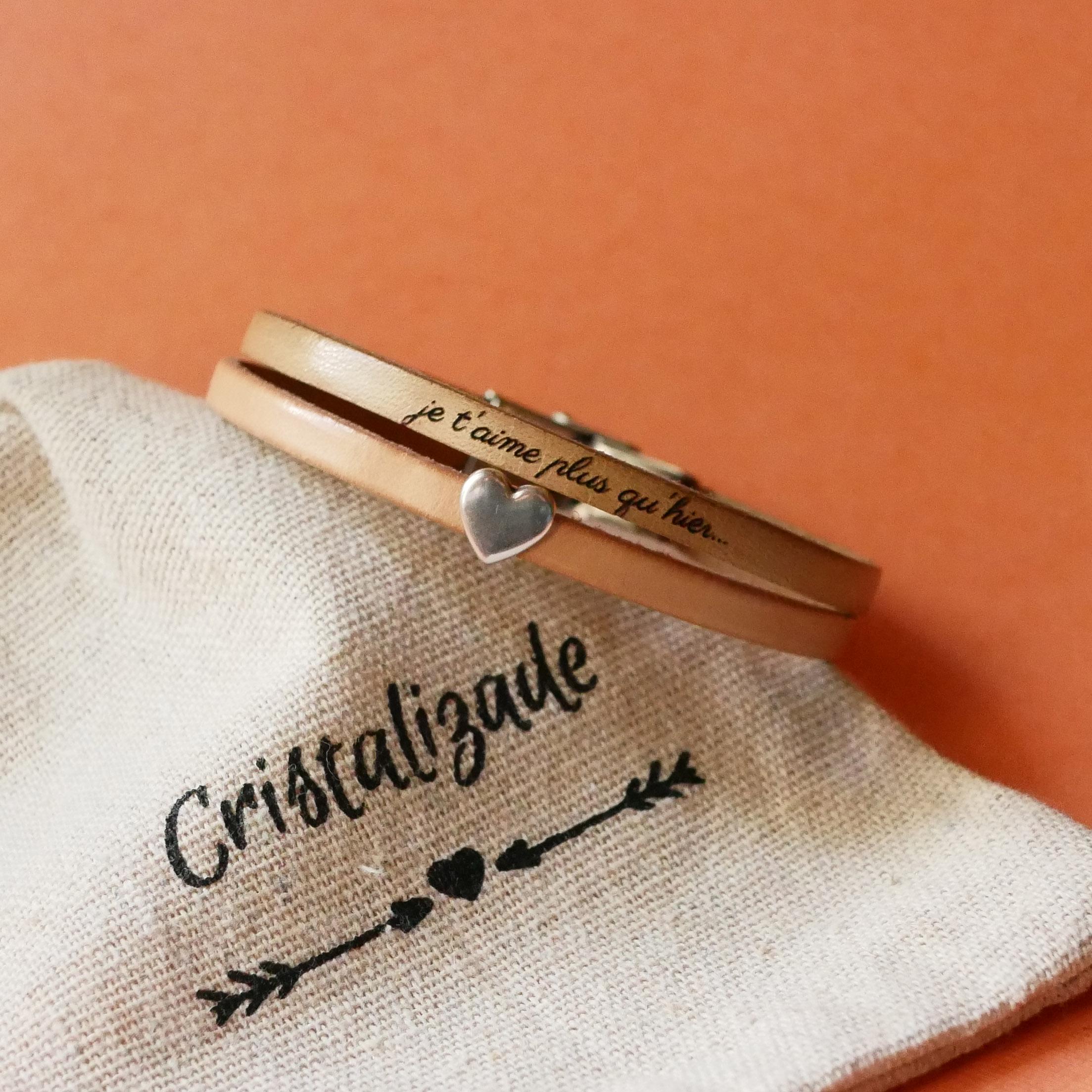 Bracelet Synergie charme au choix et duo de cuirs fins