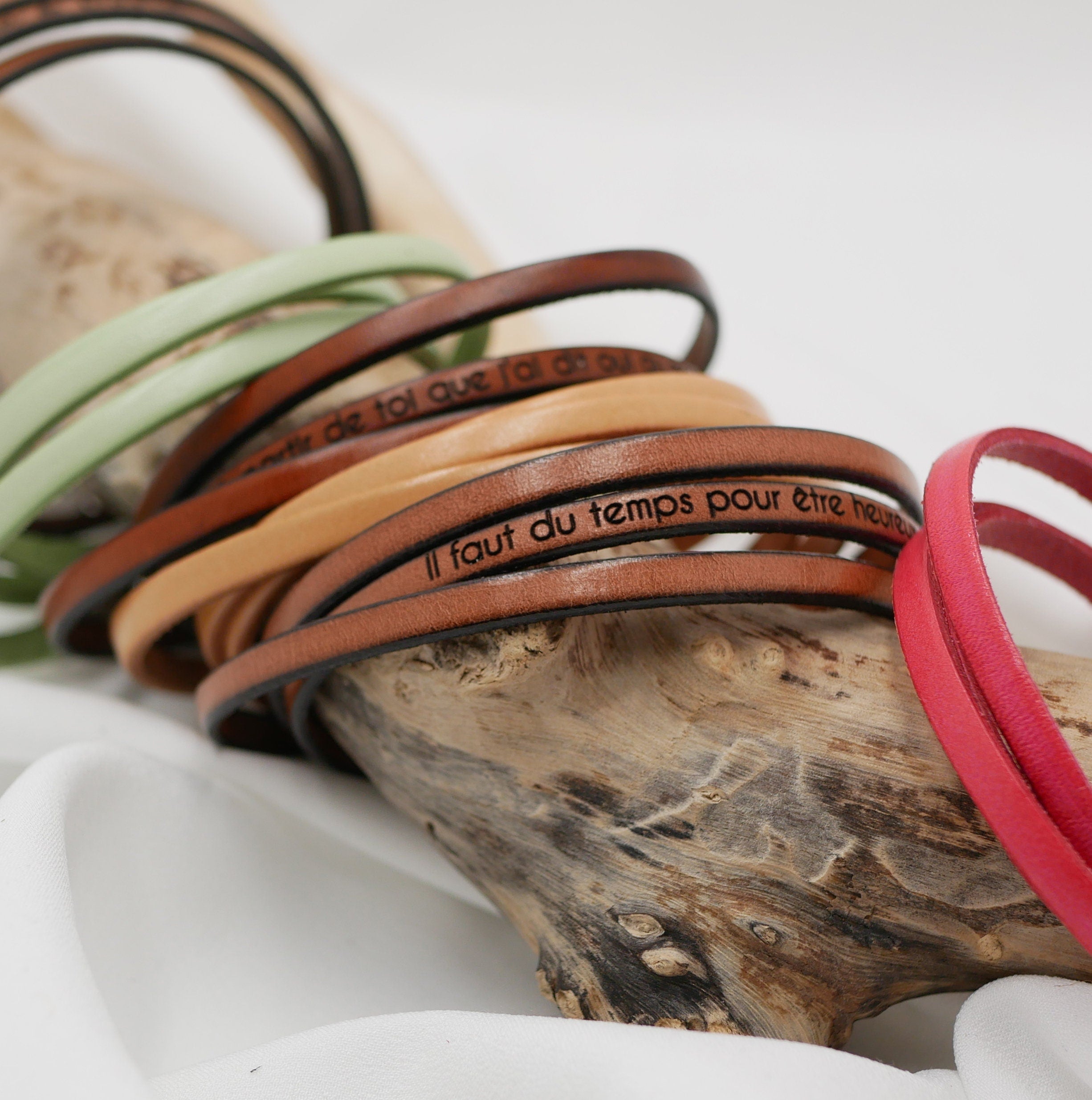 Bracelet mixte cuir multi tours à personnaliser