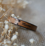 Bracelet cuir au symbole chrétien gravé - Cadeau baptême communion enfant adulte