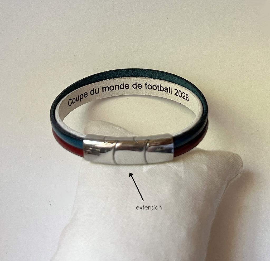 Bracelet France coupe du monde 2026 à personnaliser par gravure