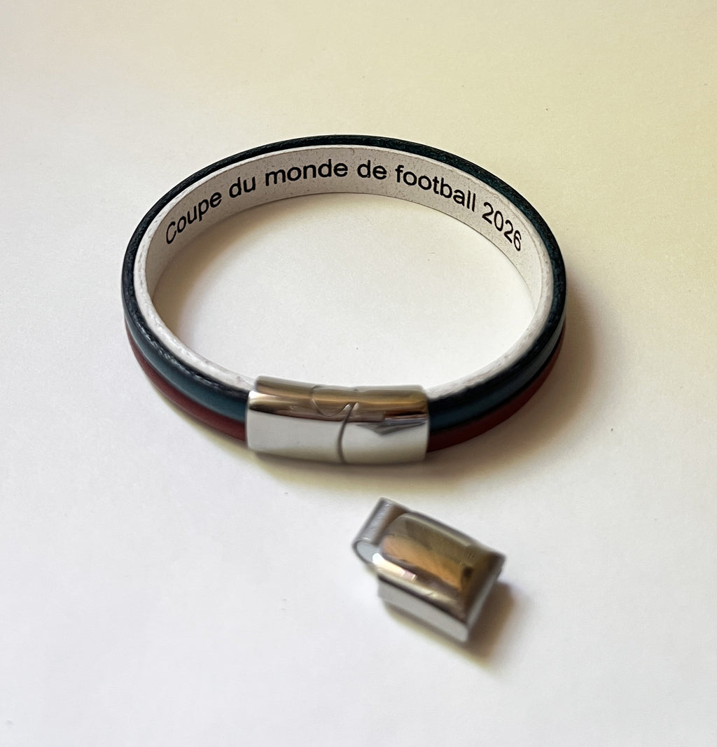 Bracelet France coupe du monde 2026 à personnaliser par gravure