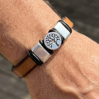 Bracelet homme cuir et métal artisanal ajustable à personnaliser