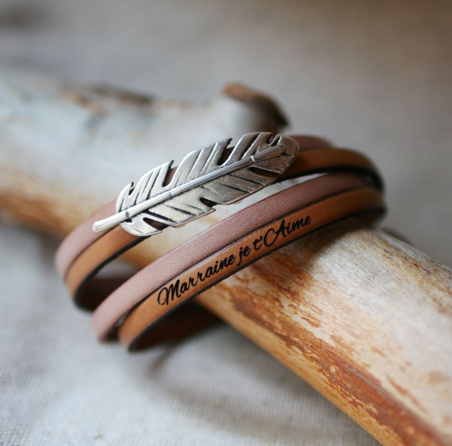 cadeau pour marraine bracelet personnalisé gravé
