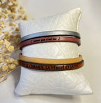 bracelets mixtes homme ou femme personnalisés par message d'amour gravé ou citation chrétienne