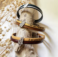 Bracelet Synergie duo de cuir au charme épi de blé