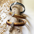 Bracelet Synergie duo de cuir au charme épi de blé