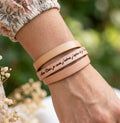 bracelet triple cuir unisexe à graver message biblique ou d'amour